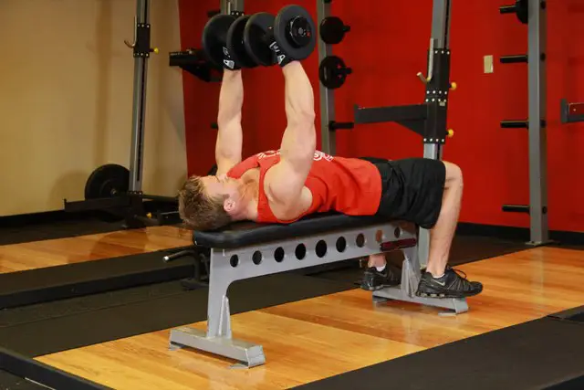 Dumbbell Bench Press end position
